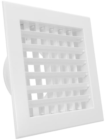 Housoutil Rejilla de Ventilación para Aire Acondicionado Central Cuadrada 200x200 Mm Lamas Dobles de Abs Resistente para Conductos, Salida de Aire Silenciosa, Uso en Hogar y Oficina