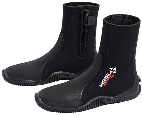 X-mAnTA Neopren Tauchstiefel 5mm Unisex Kurzer Schnitt mit Halbstarrer Gummisohle Fersen & Knöchelschutz für Gerätetauchen Surfen SUP und Canyoning