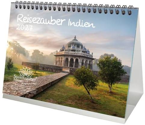 Reisezauber Indien DIN A5 Tischkalender für 2027 Reise Neu-Delhi Land Urlaub Strand - Seelenzauber