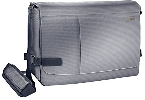 Leitz, Leichte Business Messenger-Tasche für 15.6 Zoll Laptop, Smart Traveller, Polyester/Metall/Leder, Complete, Silber, 60190084