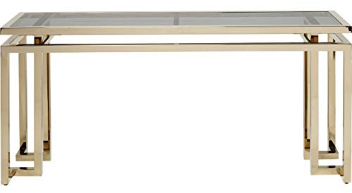 Kare Design Konsole Gold Rush, Gold, Konsolentisch, Glamour, Elegant, Schminktisch, Flur, EGS Sicherheitsglas, Schlafzimmer, 76x160x45 cm (H/B/T)