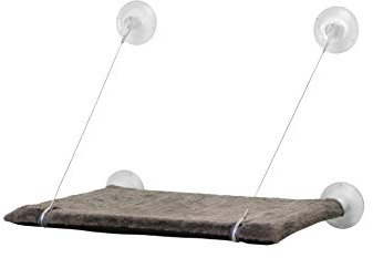 UNITED PETS Cat View Lettino per Gatti da Finestra con Ventosa Forte, di Design, Grigio 37X47Cm; Amaca per Gatti Comoda e Resistente adatta a tutti Vetri e Finestre