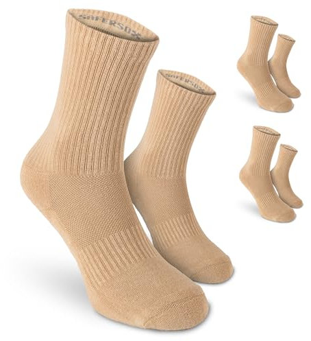 Safersox Mückenschutz Socken, 3er Pack, Beige, 35-38