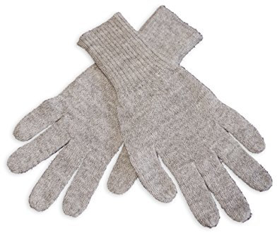 Posh Gear Alpaka Handschuhe Guantino Fingerhandschuhe Damen Herren aus 100% Alpakawolle, hell grau, Größe L