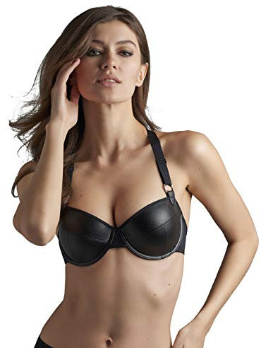 Marlies Dekkers 18405/184052 Women's Femme Fatale Black Solid Colour Padded Underwired Deep Plunge Plunge Bra 75E