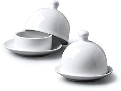 WM Bartleet & Sons 1750 TSET33 Butter Pat with Lid Set, White, 9cm/9cm
