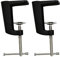 POFET 2pcs Adjustable 0-56mm/0-59mm Arm Desk Clamp Table Lamp Clip Holder Metal Stand- 2 Colors Can Choose - Black, 90mm