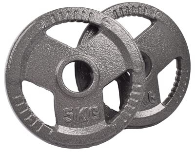 Exersci Cast Iron 2 Tri Grip Weight Plates 5 KG Pair - Weight lifting, Gym, Fitness, Squat, Bench Press, Deadlift