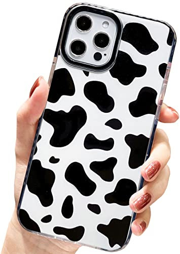 AMART for iPhone 12 Pro Max Case Cow Print,Cute Animal Cow Pattern Design Silicone Shockproof Protective TUP Bumper Case for iPhone 12 Pro Max 6.7 inch