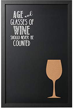 Bi-Office - Vino Combo Zitat Kreidetafel, 40 x 60mm, weißer Rahmen