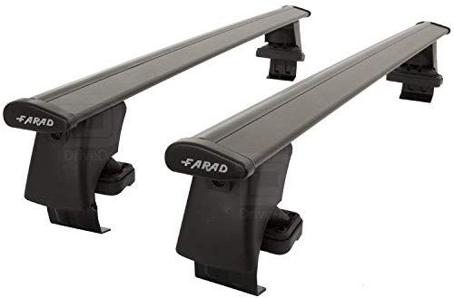 BCD FARAD AERODYNAMIC BLACK Aluminium Roof Rack Compatible with VW ID.3 (5 Doors) from 2020 Onwards, Bolt-on (T-track), 75 kg Load Capacity