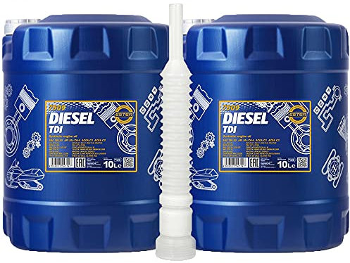 2 x 10 Liter, MANNOL 7909 Diesel TDI 5W-30 Motoröl 505.01 229.51 229.52 229.31 + Ausgießer