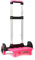 BOUACOUA Carrello per Zaino, Carrello Pieghevole per Zaino, Carrello Trolley Pieghevole in Lega di Alluminio a Mano (Rosa, 6 Ruote)