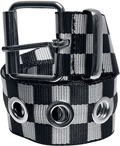 Urban Classics Unisex TB5138-Checker Belt with Eyelets Gürtel, Black/White, S/M