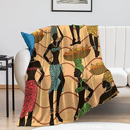 3D Kuscheldecke 220x240 Flanell Fleecedecke Afrika Decke Weiblich, Flauschig Mikrofaser Wohndecke Bunt, für Sofadecke Couchdecke Sofaüberwurf Bettüberwurf