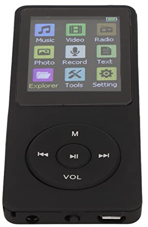FOFY MP3 Player, Long Battery Life Portable Ultra Slim Music Player Small Memory Card Support With Accessory For Students Entertainment (Black)
