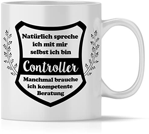mindmonkeys® Tasse mit Spruch Kompetente Beratung Controller Controller als Dankeschön Geschenk Geschnekidee zum Geburtstag Keramik 300 ml