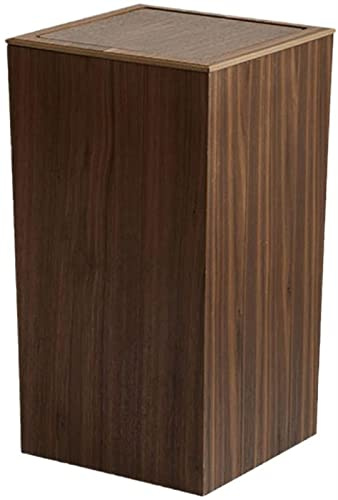 XCC Mode Ménage Bois Grain Poubelle Salon Cuisine Chambre Carré avec Couvercle Corbeille en Bois Gain de Place