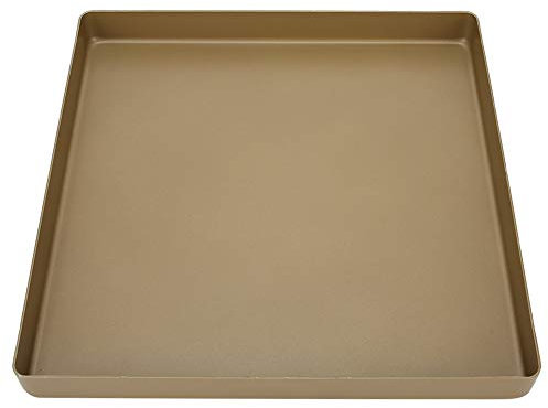 28X28 Baking Tray, 28x28x3cm Gold Aluminum Alloy Square Shape Non-Stick Baking Tray Bread Pizza Tray Baking Tool