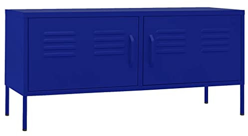 Mobile TV Blu Marino 105x35x50 cm in Acciaio mobile tv soggiorno tavolo per tv mobiletto tv mobile da soggiorno mobile porta televisione,Adatto a soggiorno,camera da letto,ufficio