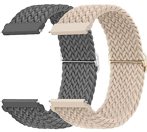 22mm Armband für Samsung Galaxy Watch 3 45mm/Galaxywatch 46mm/Gear S3 Frontier/Classic,2ST Geflochten Nylon Uhrenarmband für Garmin vivoactive 4/Venu 2,für HUAWEI Watch GT/GT2/GT2e/GT3/4/GT4 Pro 46mm