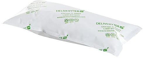 Delivery Tek 20 x 9,4 cm Versandkühlakkus, 100 langlebige Kühlakkus – einfach zu bedienendes Design, auslaufsicher, Kunststoff-Trockeneisbeutel, wiederverwendbar, für gefrorenes Fleisch, Gemüse oder