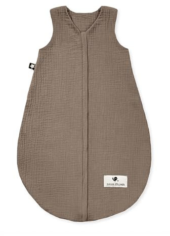 Julius Zöllner Sommerschlafsack Musselin, 0,5 TOG, waschbar bei 40°C, Made in Germany, OEKO TEX Standard 100, nougat, Gr. 80/86