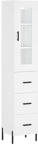 vidaXL Highboard Weiß 34,5x34x180 cm Holzwerkstoff