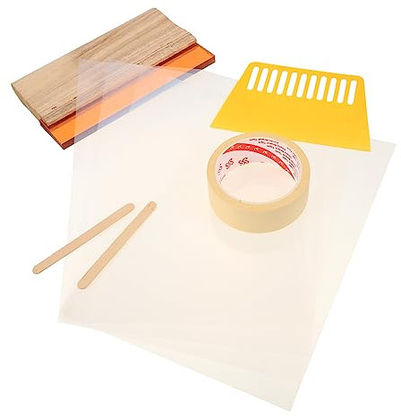 EXCEART 1 Satz Siebdruck-kit Siebdruckband T-shirt-druckmaschine Siebdruck Für Kleine Unternehmen Farbschaber Aus Holz Siebdruckrakel Rakel Durometer A4 Tintenstrahl Abzieher Folie