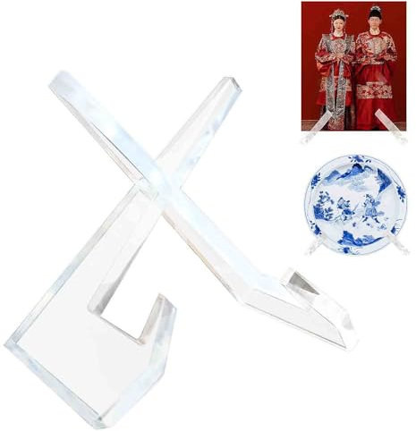 Cityjoy Plate Stand for Display - 6.5 inch Picture Frame Holder, Acrylic Platter Display Stand for Photo Dish Tray Tablet Computer, Decorative TableTop Easels for Display