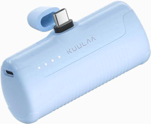 Kuulaa Portable Charger USB C Power Bank 4500mAh Small Portable Phone Charger Android Compact Plug in Battery Pack Portable Compatible with iPhone 15, Samsung Galaxy, Moto, LG, Pixel Blue