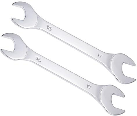 CoCud Chiave a Bocca Sottile Aperta, Metrica 16mm x 17mm, Chiave Sottile a Doppia Estremità - (Applicazioni: per Dadi Sottili, Spazi Stretti), 2 Pezzi