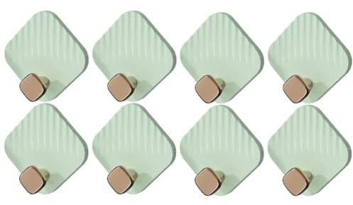 Jumuao 8 Pièces Crochet Adhesif Mural en Plastique, Crochets Muraux Autocollants pour Manteaux Serviettes Peignoirs, Accroche Tableau sans Percer pour Salle de Bains, Chambre et Cuisine (Vert)