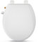 Clirass Tavoletta WC rotonda per bidet con chiusura silenziosa, non elettrico, con doppi ugelli autopulenti, adatto per sedile WC rotondo, sedile bidet bianco con ingresso in ottone (rotondo)