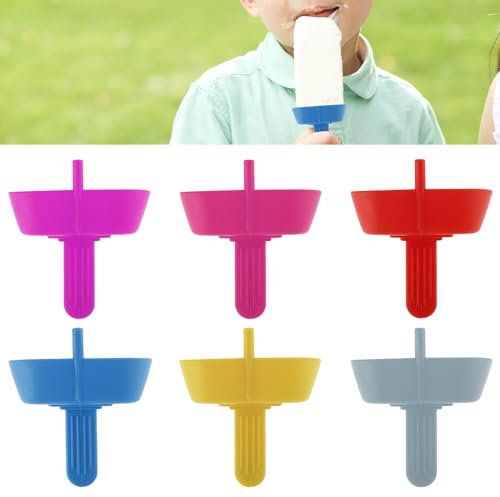 6 Pcs Drip Free Popsicle Holders,Food Grade BPA Free Silicone Popsicle Holder,Reusable Mess Free Ice Pop Stick Holder with Built-in Straw Dishwasher Safe for Toddlers Baby Kids Adults