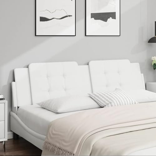 JUDYY Kopfteil-Kissen Weiß 180 cm Kunstleder, Kopfteil Bett, Bettrückwand, Headboard, Bettrückwände, Bettkopfteilbezug, Kopfteilabdeckung - 374874