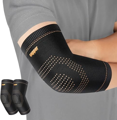 Vlela Copper Elbow Sleeve,Elbow Compression Sleeve, Elbow Brace For Tendonitis and Tennis Elbow,Golfers, Arthritis, Bursitis. Elbow Pain Relief,Weightlifting, Fit for Men & Women