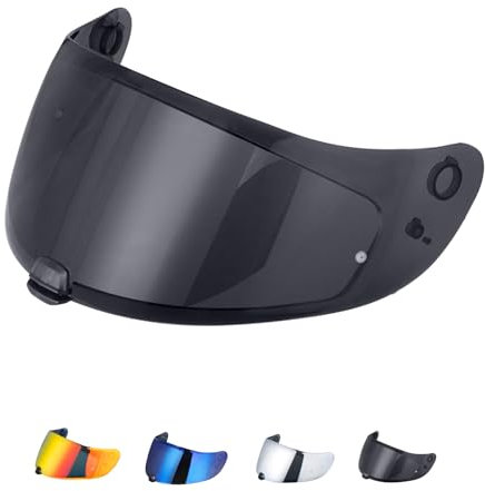 VCOROS Helmvisier für i70 i10 HJ-31,Motorradhelm Visier,Motorrad Windschutz Helm Objektiv Visier,Vollgesichts Helmlinsenvisier Motorradhelm Zube (Schwarz)