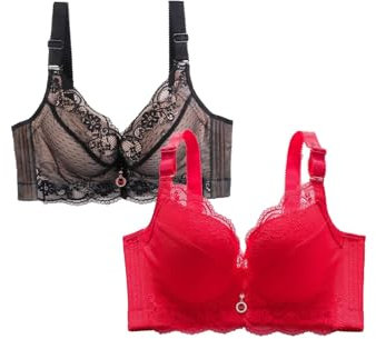 FJKVAVF Black of Friday Angebote Damen BH Mit Vorderverschluss Große Größen Sport BH Gekreuzter Ruecken Little Rose BH Ohne Buegel BH Ohne Druckstellen Und Bequem Meine Bestellung Anzeigen 2024