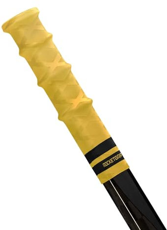 ROCKETGRIP – Sportgriff für Eishockeyschläger – Gummi-Hockeygriffe – Hockeyzubehör für Erwachsene und Kinder (Yellow - Black, Junior/Youth)