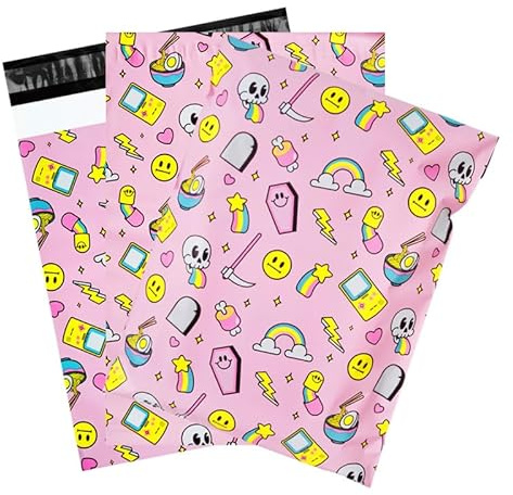 Designer Poly Mailer Bag Mailing Postal Bags Gifts Shipping Wrapping Design Pattern Envelope for Mail [Pack of 100] (Hallowmas, 10 x 13 Inch)
