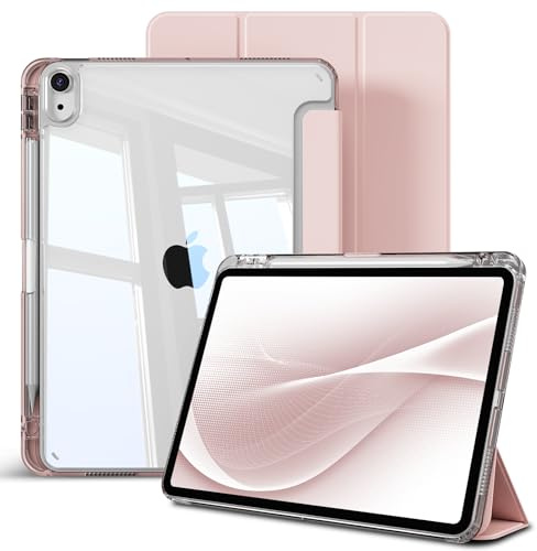 ZOYU Hülle für iPad A16 11. /10. Generation (11/10.9 Zoll) – Rosa | Transparent, Schlank, Harte Rückseite & TPU-Rahmen, Auto Sleep/Wake für iPad 11/10 (11/10.9 Zoll) 2025/2022