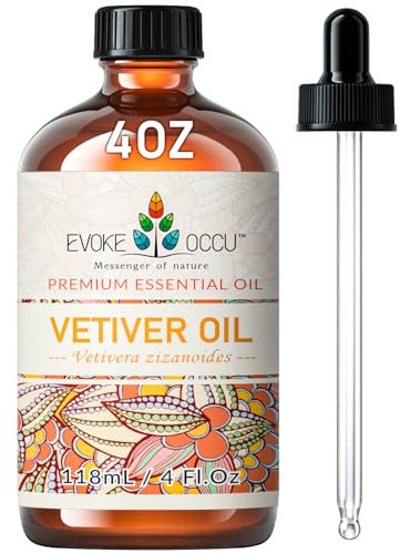 EVOKE OCCU Vetiver ätherisches Öl 118ml, reines Vetiveröl für Haut Massage Aromatherapie Diffusor- 4 FL Oz