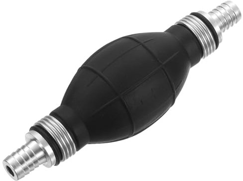 sourcing map 12mm (1/2) Rubber Fuel Primer Pump, Fuel Transfer Vacuum Hand Siphon Bulb, One Way Fuel Primer for Gasoline Petrol Marine Diesel Boat Marine Boat, Silver