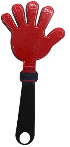 Lovecheer Set di 8 battenti a mano da 28 cm, grandi applausi neri e rossi, per basket, hockey, calcio, baseball, squadre sportive e cheerleader