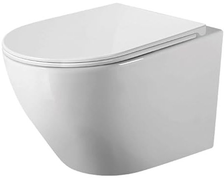 Inodoro Suspendido Empotrado Rimless | Vater Colgante de Cerámica con Montaje a Pared (Blanco Brillo)
