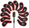 13Pcs Golf Iron Head Cover with Club Brush,Number Print with Long Zipper Neck,Golf Iron Protector Wedge Headcovers,for Nike,Callaway,Taylormade,Titleist(Red), OneSize,