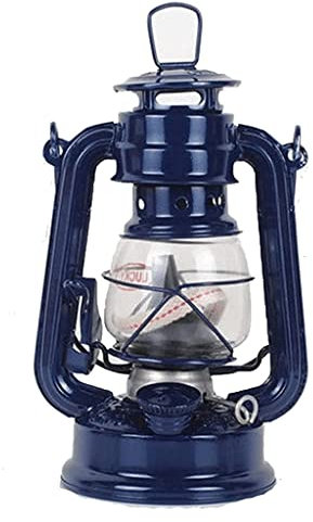Badezimmer Geländer, Fine Oil Lamps Vintage Metal Glass Shade Kerosene Lamp Hanging Hurricane Lamp Outdoor Camping Lamp Oil Lamp Lantern(Dark Blue,25cm/9.7in)