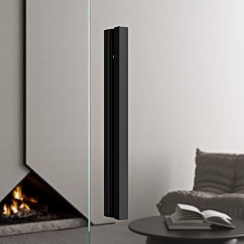 doporro Schiebetürgriffe Beidseitiger Schwarz Stangengriff für Duschtür, Duschkabine & Glastüren Glaschiebetür Griff aus Aluminiumlegierung 2 Stück für 8–12 mm Glas TK002
