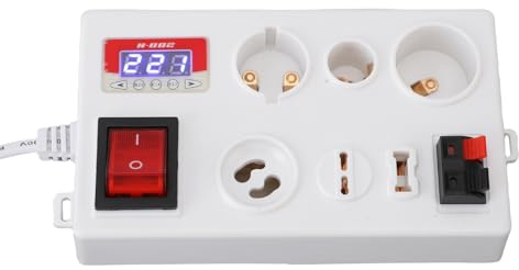 Denash LED -Leistungstester, Multifunktionale Stromspannungsmessung, Geeignet für B22 E14 E27 GU10 G4 Bis G12 G9 LAMP -Basis, Genauigkeit mit 0,2% Fehlerrand (EU-Stecker 85-265V)
